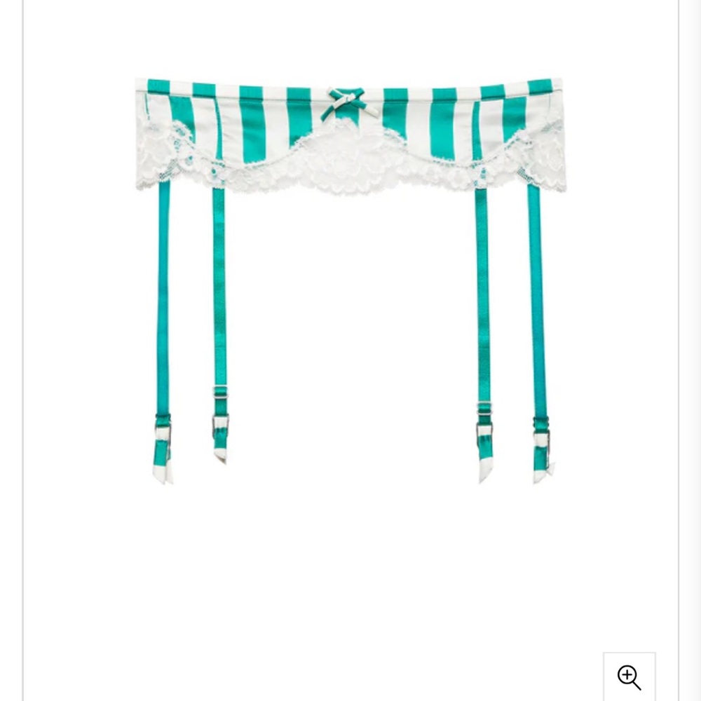 Fleur Du Mal Eve Garter Belt NWT 4 riviera stripe